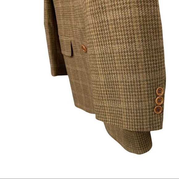 SAMUELSHON Wool Button Front Blazer Brown Tan 39R - Picture 9 of 11